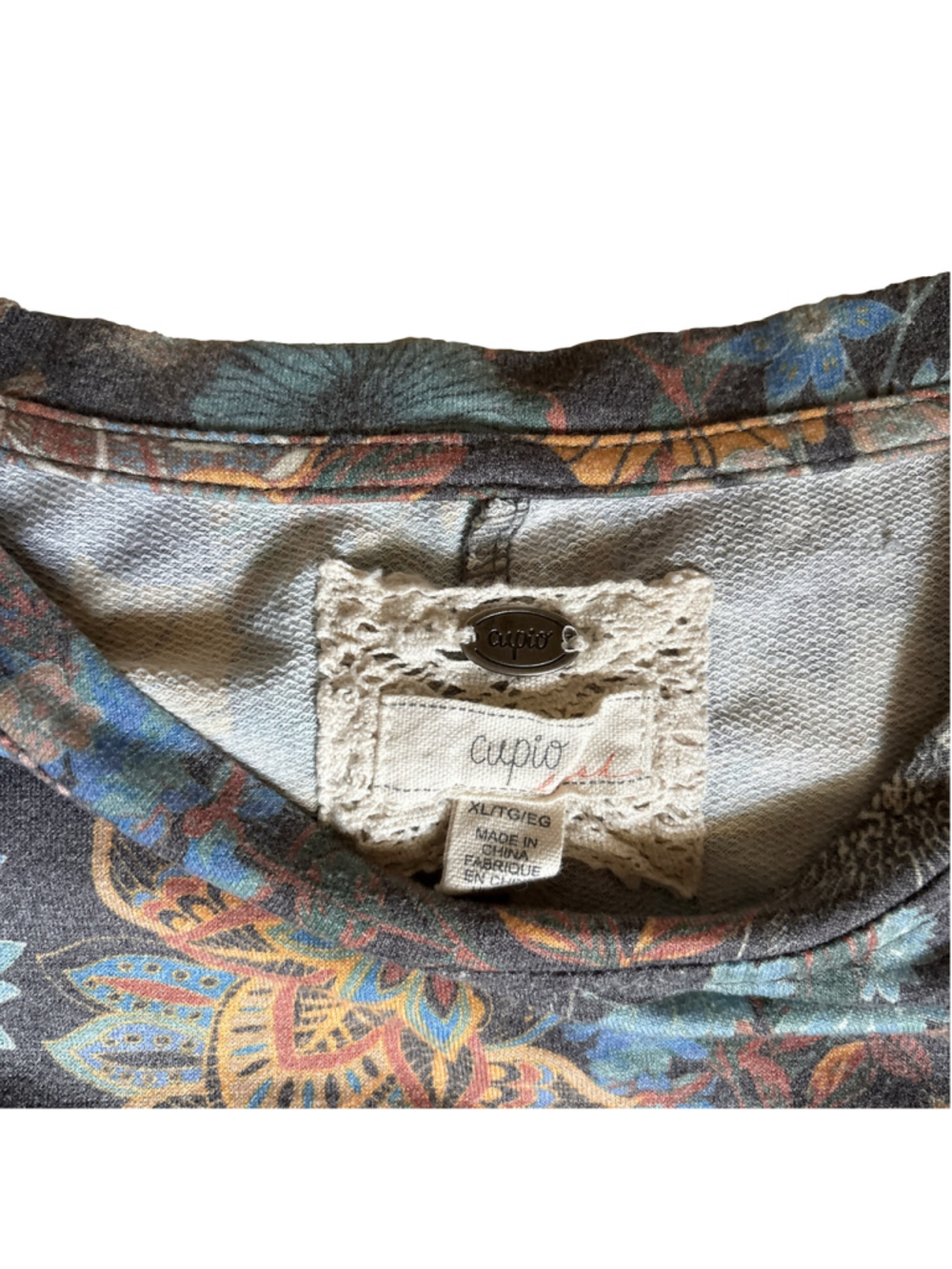 Women's Denim & Supply Ralph Lauren Floral Blouse, Size L, Blue/Pink - Picture 6 of 8